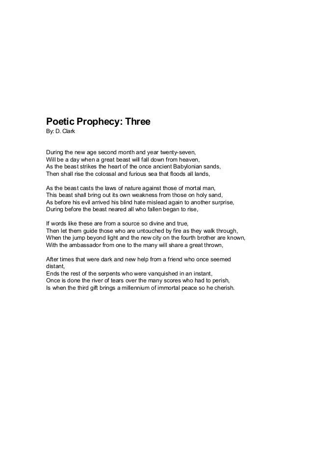 Third Cycle Poetic Prophecy
